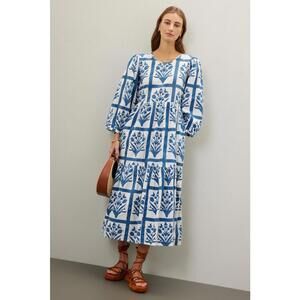SZ Blockprints Orti Dress Size L with Fabric Pull